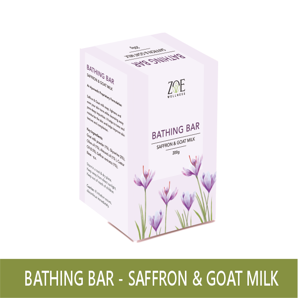 BATHING BAR - SAFFRON & GOAT MILK (200GM)